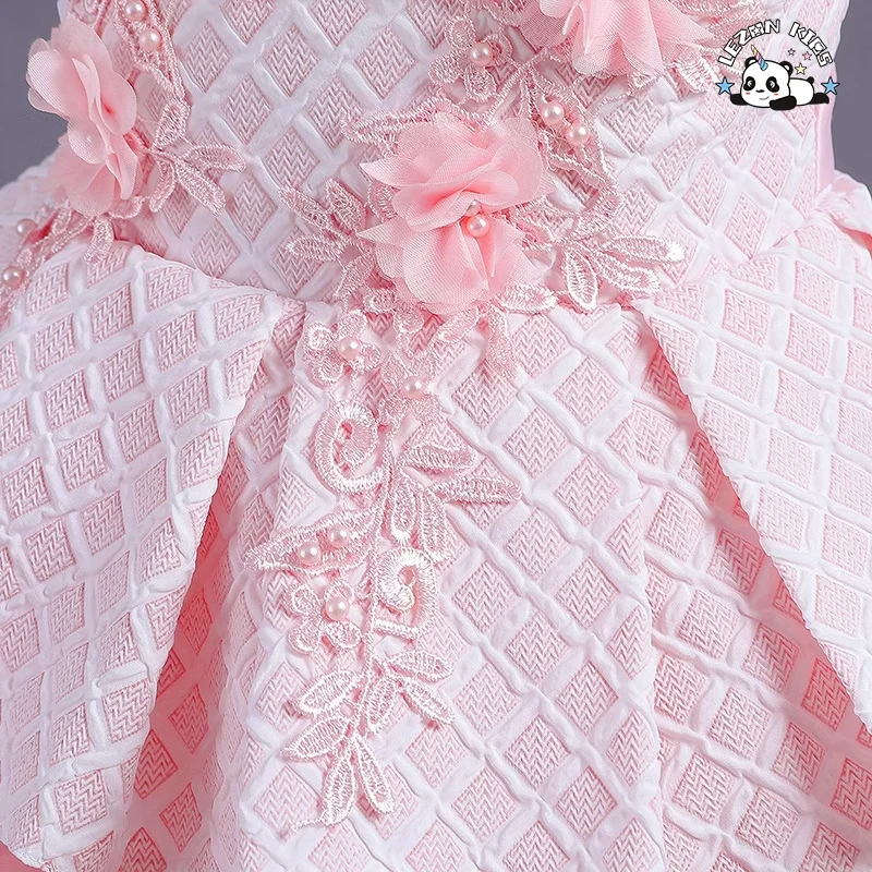 LEZONKIDS - Children's princess dress baby girl host evening dress trendy in summer for flower girl dress for 2 years to 7year